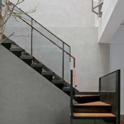 Simple Mono Stringer L shape Straight Staircase