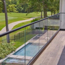 Solid Aluminum U Channel Base Glass Railing