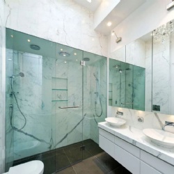 Hotel/Villa Use Stainless Steel Hardware Frameless Glass Bathroom Shower Door/Shower Screen