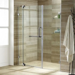 IDLBuilding 2024 Frameless Single Swing Hinged 10mm Temper Glass Shower Door