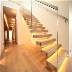 IDL Stair Indoors Modern Design Steel Wood Steps Mono Beam Straight Stairs